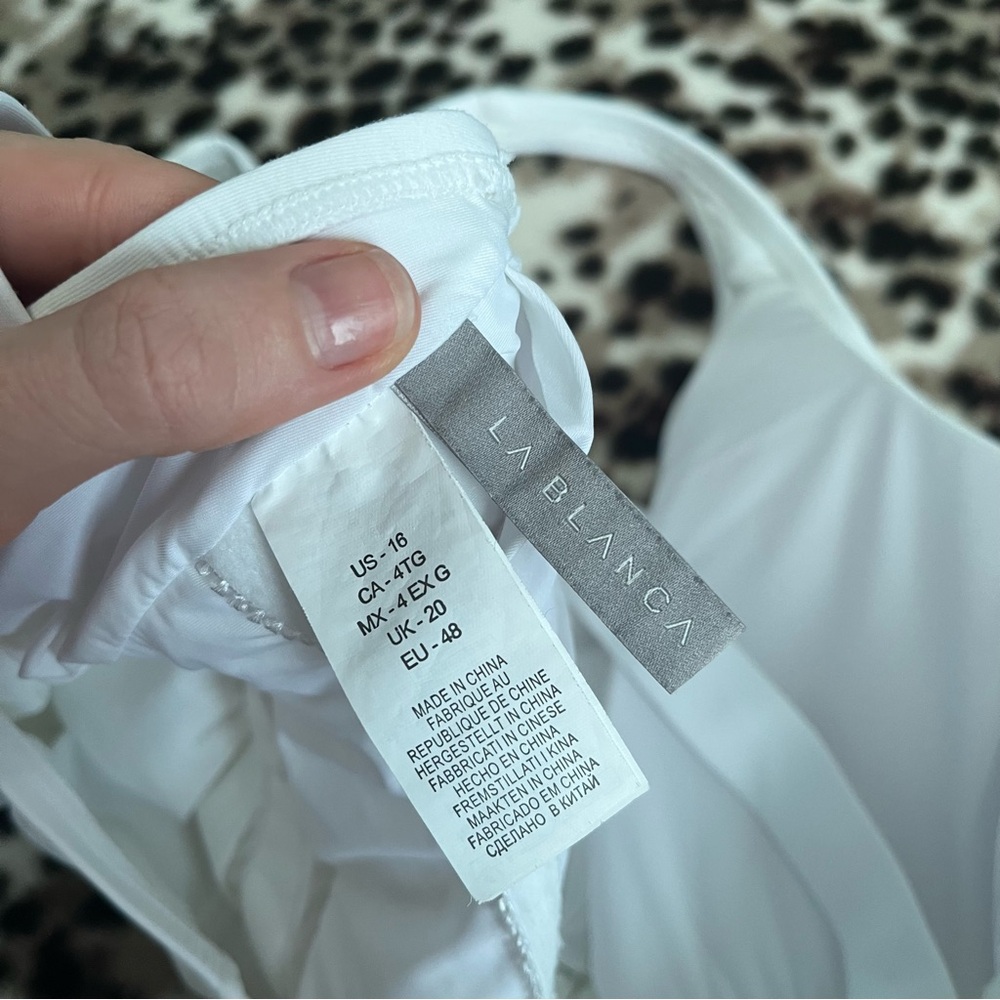 La Blanca US size 16 women’s white cross back one piece swimsuit - Picture 3 of 9